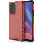 Hurtel Honeycomb Case armor cover with TPU Bumper for Xiaomi Redmi K40 Pro+ / K40 Pro / K40 / Poco F3 red - (Honeycomb Xiaomi POCO F3/Redmi K40 Red)