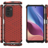 Hurtel Honeycomb Case armor cover with TPU Bumper for Xiaomi Redmi K40 Pro+ / K40 Pro / K40 / Poco F3 red - (Honeycomb Xiaomi POCO F3/Redmi K40 Red)