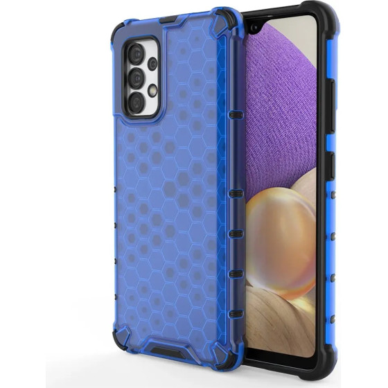 Hurtel Honeycomb case armored cover with a gel frame for Samsung Galaxy A03s (166.5) blue - (Honeycomb Samsung A03S (166.5) Blue)