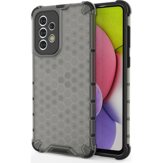 Hurtel Honeycomb case armored cover with a gel frame for Samsung Galaxy A33 5G black - (Honeycomb Samsung A33 Black)