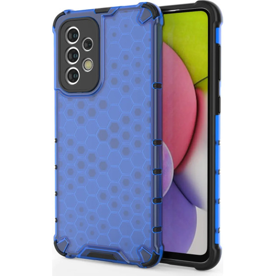 Hurtel Honeycomb case armored cover with a gel frame for Samsung Galaxy A33 5G blue - (Honeycomb Samsung A33 Blue)