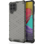 Hurtel Honeycomb case armored cover with a gel frame for Samsung Galaxy M53 5G black - (Honeycomb Samsung M53 Black)