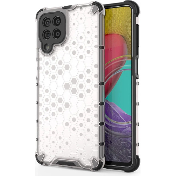 Hurtel Honeycomb case armored cover with a gel frame for Samsung Galaxy M53 5G transparent - (Honeycomb Samsung M53 Transparent)