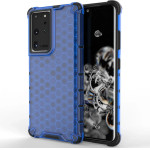 Hurtel Honeycomb case armored cover with a gel frame for Samsung Galaxy S22 Ultra blue - (Honeycomb Samsung S22 Ultra Blue)