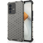 Hurtel Honeycomb case armored cover with a gel frame Vivo V23 5G black - (Honeycomb Vivo V23 5G Black)