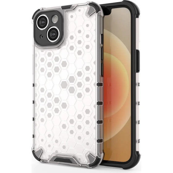 Hurtel Honeycomb case for iPhone 14 Plus armored hybrid cover transparent - (Honeycomb IPHONE 14 Plus Transparent)