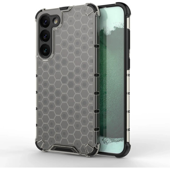 Hurtel Honeycomb case for Samsung Galaxy S23+ armored hybrid cover black - (Honeycomb Samsung S23 Plus Black)