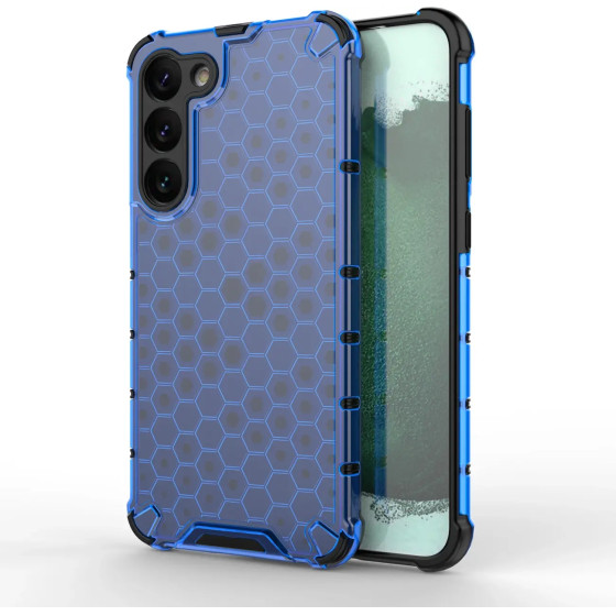 Hurtel Honeycomb case for Samsung Galaxy S23+ armored hybrid cover blue - (Honeycomb Samsung S23 Plus Blue)