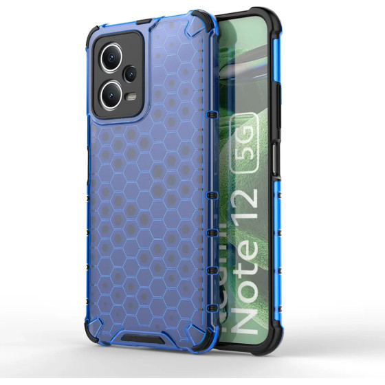 Hurtel Honeycomb case for Xiaomi Redmi Note 12 5G / Poco X5 5G armored hybrid case blue - (Honeycomb Xiaomi Poco X5/Redmi Note 12 5G Blue)