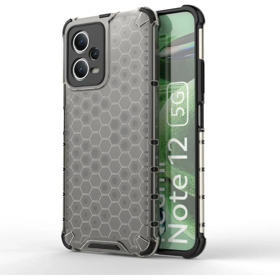 Hurtel Honeycomb case for Xiaomi Redmi Note 12 5G / Poco X5 5G armored hybrid cover black - (Honeycomb Xiaomi Poco X5/Redmi Note 12 5G Black)