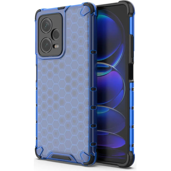 Hurtel Honeycomb case for Xiaomi Redmi Note 12 Pro+ armored hybrid cover blue - (Honeycomb Xiaomi Redmi Note 12 Pro + Blue)