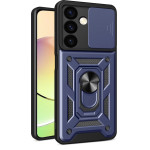 Hurtel Hybrid Armor Camshield armored case for Samsung Galaxy A15 with camera cover - blue - (Hybrid Armor Camshield Samsung A15 Blue)