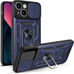 Hurtel Hybrid Armor Camshield case for iPhone 13 armored case with camera cover blue - (Hybrid Armor Camshield iPhone 13 BLUE)