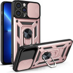 Hurtel Hybrid Armor Camshield case for iPhone 13 Pro Max armored case with camera cover pink - (Hybrid Armor Camshield iPhone 13 Pro Max PINK)