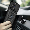 Hurtel Hybrid Armor Camshield case for iPhone 14 Plus armored case with camera cover black - (Hybrid Armor Camshield iPhone 14 Plus BLACK)