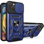 Hurtel Hybrid Armor Camshield case for iPhone 14 Plus armored case with camera cover blue - (Hybrid Armor Camshield iPhone 14 Plus BLUE)