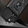 Hurtel Hybrid Armor Camshield case for iPhone 14 Pro armored case with camera cover blue - (Hybrid Armor Camshield iPhone 14 Pro BLUE)