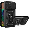 Hurtel Hybrid Armor Camshield case for iPhone 14 Pro Max armored case with camera cover black - (Hybrid Armor Camshield iPhone 14 Pro Max BLACK)
