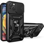 Hurtel Hybrid Armor Camshield case for Realme 10 Pro+ armored cover with camera cover black - (Hybrid Armor Camshield OPPO Realme 10 Pro Plus Black)