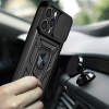 Hurtel Hybrid Armor Camshield case for Realme 10 Pro+ armored cover with camera cover black - (Hybrid Armor Camshield OPPO Realme 10 Pro Plus Black)
