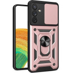 Hurtel Hybrid Armor Camshield case for Samsung Galaxy A14 armored case with camera cover pink - (Hybrid Armor Camshield Samsung A14 PINK)
