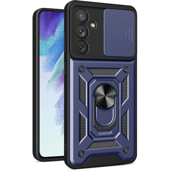 Hurtel Hybrid Armor Camshield case for Samsung Galaxy A54 5G armored case with camera cover blue - (Hybrid Armor Camshield Samsung A54 BLUE)