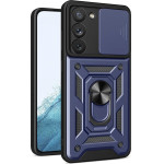 Hurtel Hybrid Armor Camshield case for Samsung Galaxy S23 armored case with camera cover blue - (Hybrid Armor Camshield Samsung S23 BLUE)