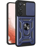 Hurtel Hybrid Armor Camshield case for Samsung Galaxy S23+ armored case with camera cover blue - (Hybrid Armor Camshield Samsung S23 Plus BLUE)