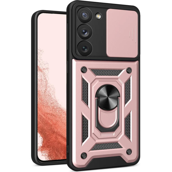 Hurtel Hybrid Armor Camshield case for Samsung Galaxy S23+ armored case with camera cover pink - (Hybrid Armor Camshield Samsung S23 Plus PINK)