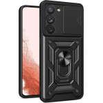 Hurtel Hybrid Armor Camshield case for Samsung Galaxy S23+ armored cover with camera cover black - (Hybrid Armor Camshield Samsung S23 Plus BLACK)