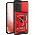 Hurtel Hybrid Armor Camshield case for Samsung Galaxy S23+ armored cover with camera cover red - (Hybrid Armor Camshield Samsung S23 Plus RED)