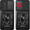 Hurtel Hybrid Armor Camshield case for Samsung M14 with camera cover - black - (Hybrid Armor Camshield Samsung M14 BLACK)