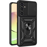 Hurtel Hybrid Armor Camshield case for Samsung S23 FE with camera cover - black - (Hybrid Armor Camshield Samsung S23 FE BLACK)