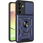 Hurtel Hybrid Armor Camshield Case with Camera Cover and Metal Ring for Samsung Galaxy A16 / A16 5G - Blue - (Hybrid Armor Camshield Samsung A16 / A16 5G Blue)