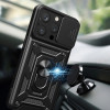 Hurtel Hybrid Armor Camshield case with stand and camera cover for iPhone 15 Pro - pink - (Hybrid Armor Camshield iPhone 15 Pro PINK)