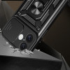 Hurtel Hybrid Armor Camshield iPhone 16 Plus Armored Case with Camera Cover and Stand - Black - (Hybrid Armor Camshield iPhone 16 Plus black)