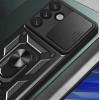 Hurtel Hybrid Armor Camshield with Camera Cover and Metal Ring for Samsung Galaxy S25 - Black - (Hybrid Armor Camshield Samsung Galaxy S25 Black)