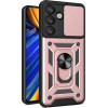 Hurtel Hybrid Armor Camshield with Camera Cover and Metal Ring for Samsung Galaxy S25 - Pink - (Hybrid Armor Camshield Samsung Galaxy S25 Pink)