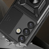 Hurtel Hybrid Armor Camshield with Camera Cover and Metal Ring for Samsung Galaxy S25+ - Black - (Hybrid Armor Camshield Samsung Galaxy S25+ Black)