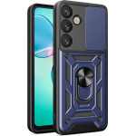 Hurtel Hybrid Armor Camshield with Camera Cover and Metal Ring for Samsung Galaxy S25+ - Blue - (Hybrid Armor Camshield Samsung Galaxy S25+ Blue)