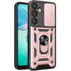 Hurtel Hybrid Armor Camshield with Camera Cover and Metal Ring for Samsung Galaxy S25+ - Pink - (Hybrid Armor Camshield Samsung Galaxy S25+ Pink)