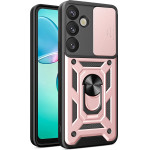 Hurtel Hybrid Armor Camshield with Camera Cover and Metal Ring for Samsung Galaxy S25+ - Pink - (Hybrid Armor Camshield Samsung Galaxy S25+ Pink)
