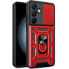Hurtel Hybrid Armor Camshield with Stand and Camera Cover for Samsung Galaxy A26 - Red - (Hybrid Armor Camshield Samsung Galaxy A26 Red)