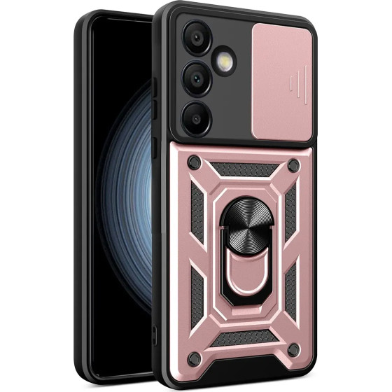 Hurtel Hybrid Armor Camshield with Stand and Camera Cover for Samsung Galaxy A56 - Pink - (Hybrid Armor Camshield Samsung Galaxy A56 Pink)