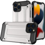 Hurtel Hybrid Armor Case Tough Rugged Cover for iPhone 13 Pro silver - (Hybrid Armor iPhone 13 6,1 PRO Silver)