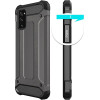 Hurtel Hybrid Armor Case Tough Rugged Cover for Samsung Galaxy A03s black - (Hybrid Armor Samsung A03S (166) Black)