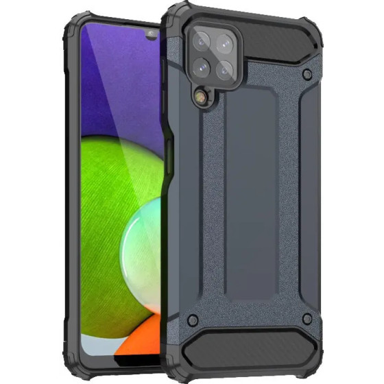 Hurtel Hybrid Armor Case Tough Rugged Cover for Samsung Galaxy A22 4G blue - (Hybrid Armor Samsung Galaxy A22 4G Blue)