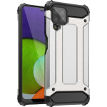 Hurtel Hybrid Armor Case Tough Rugged Cover for Samsung Galaxy A22 4G silver - (Hybrid Armor Samsung Galaxy A22 4G Silver)