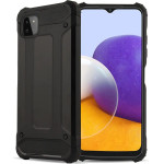 Hurtel Hybrid Armor Case Tough Rugged Cover for Samsung Galaxy A22 5G black - (Hybrid Armor Samsung Galaxy A22 5G Black)