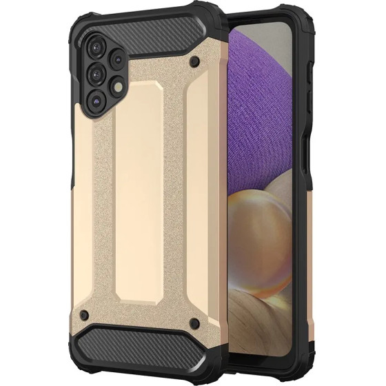 Hurtel Hybrid Armor Case Tough Rugged Cover for Samsung Galaxy A32 5G golden - (Hybrid Armor Samsung Galaxy A32 5G Gold)